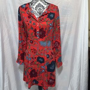 Orange Long Sleeve Size 2 Womens Dress